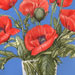 Painting - Red Poppies In Glass Vase