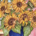 Painting - Sunflowers In Blue Vase