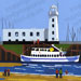 & Painting - Lighthouse & Pleasure Boat - Scarborough