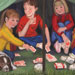 Painting - Children Playing Cards In Tent
