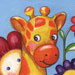 Painting - Giraffe With Flower