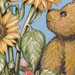 Painting - Teddy Bear Stood In The Garden With Sunflowers