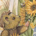 Painting - Teddy Bear Sitting With Sunflowers & Fruit
